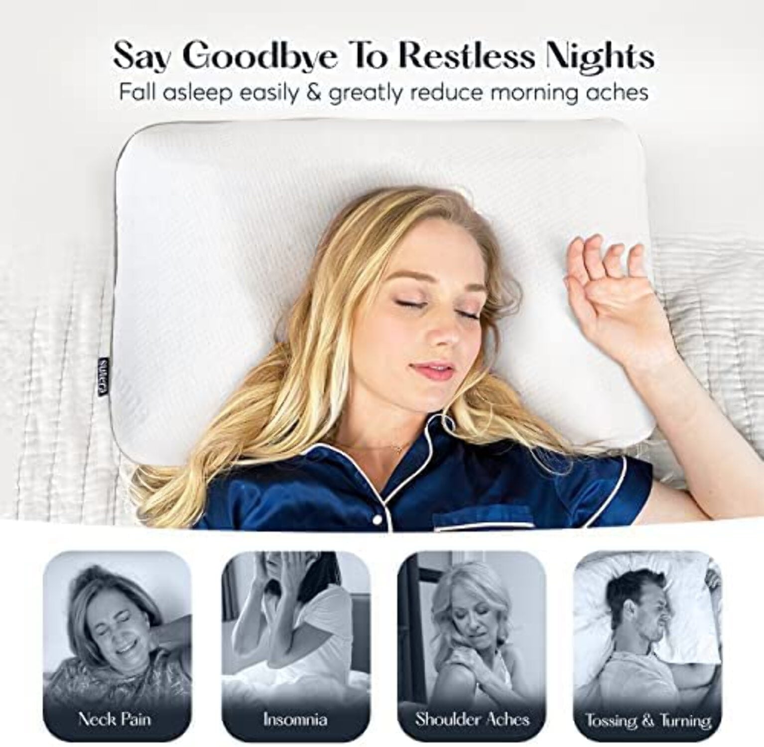 Plush Zen Bed Pillow, Lavender Scented Cooling Adaptive Memory Foam Queen - Image 5