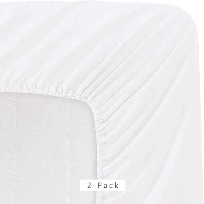 Jersey Knit Microfiber 2 Twin XL Fitted Bottom Bed Sheets (2-Pack) 1800 Ultra Soft - Hypoallergenic - 15" Deep Pocket, 39" x 80" Great for D - Image 2