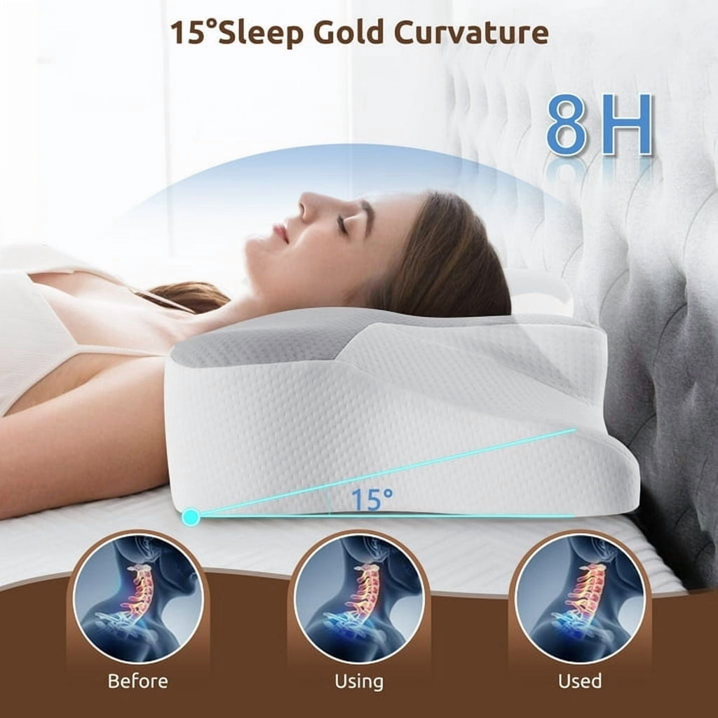 Cervical Pillow for Sleeping Memory Foam Neck Pain Relief Contour Orthopedic Ergonomic Pillows for Women Side Sleeper... - Image 2