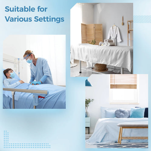 6 Pcs Hospital Bed Sheets Set, Includes 2 Fitted Sheet 84x36x14", 2 Flat Sheets 104x59", 2 Pillowcases 19x29", Soft B... - Image 2