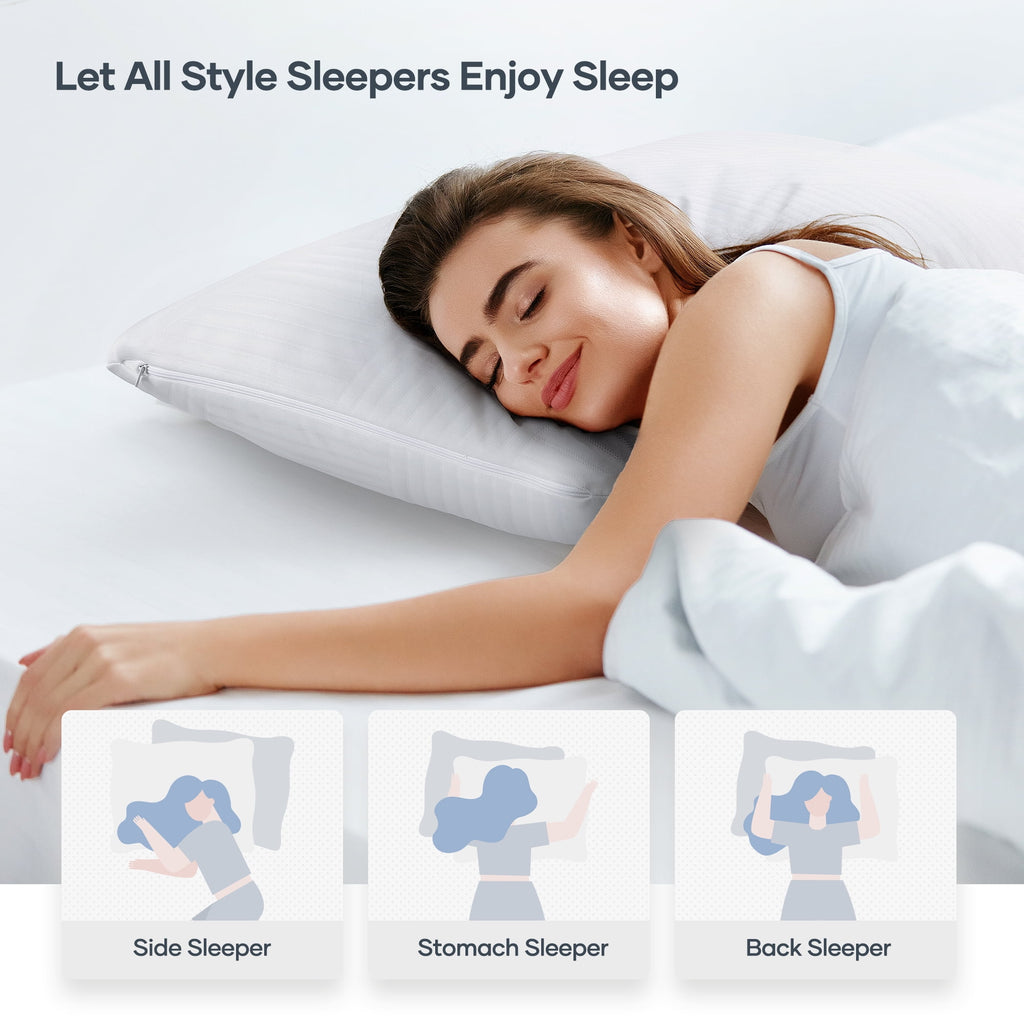 Shredded Memory Foam Pillow 2 Pack Pillow for Bed, Side, Back and Stomach Sleepers, CertiPUR-US Certified 28"x20" - Image 5