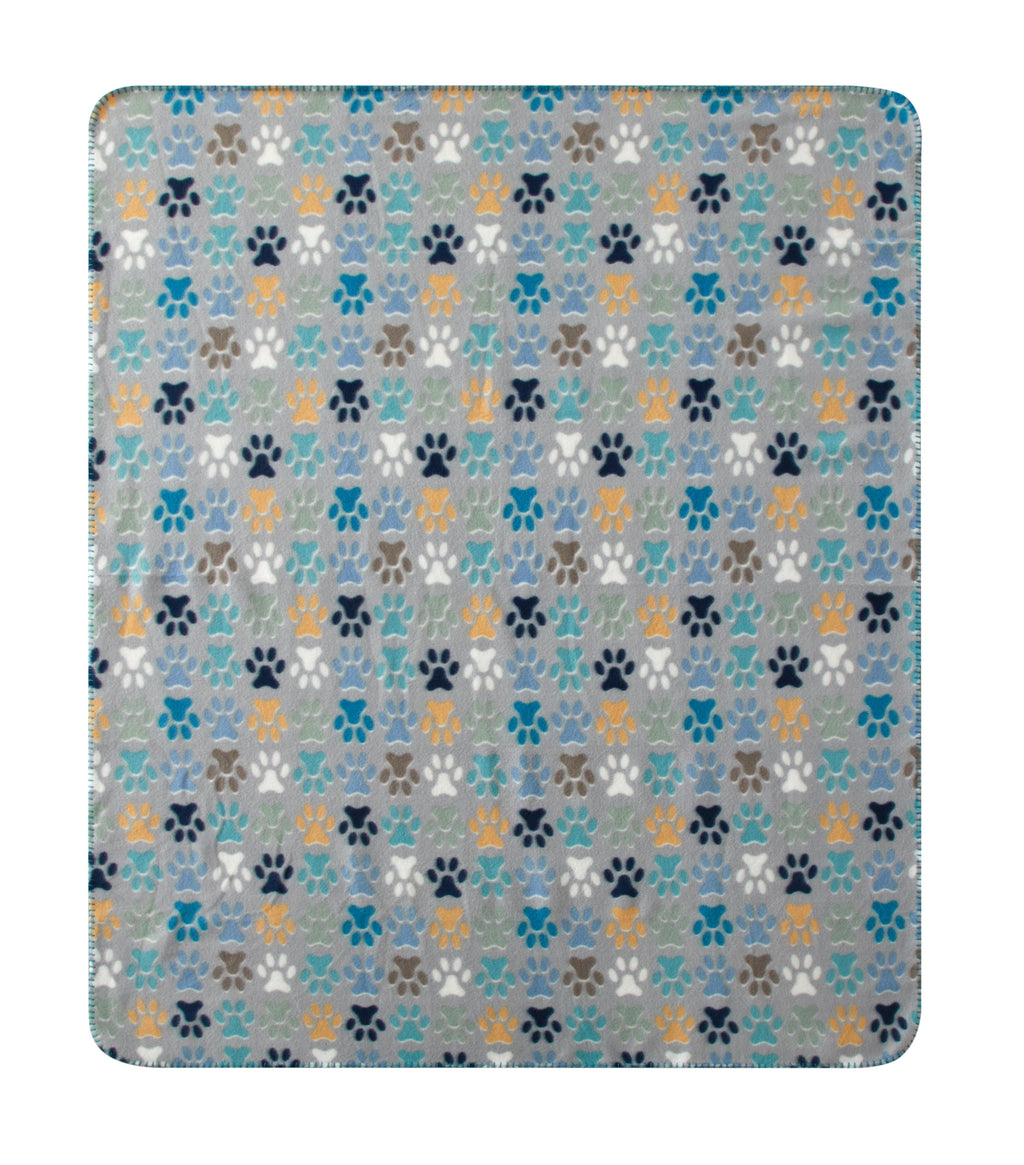 Mainstays Cozy Fleece Throw Blanket, Gray Paw 50" x 60", All Ages - Image 3