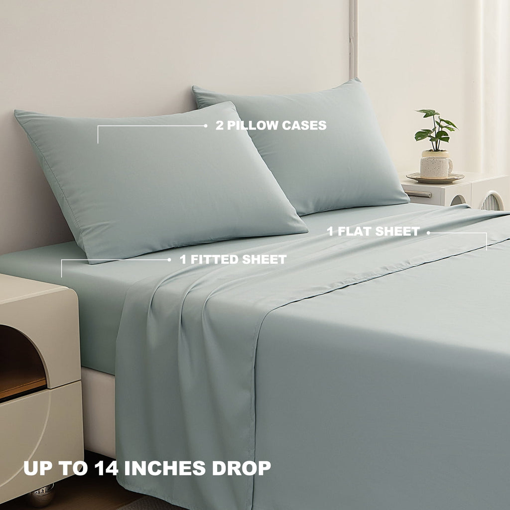 Sheets Set 4 Piece Queen/Full Size Sheet Set, Soft & Lightweight And Breathable ding Set, Fitted Sheet, Flat Sheet & ... - Image 6