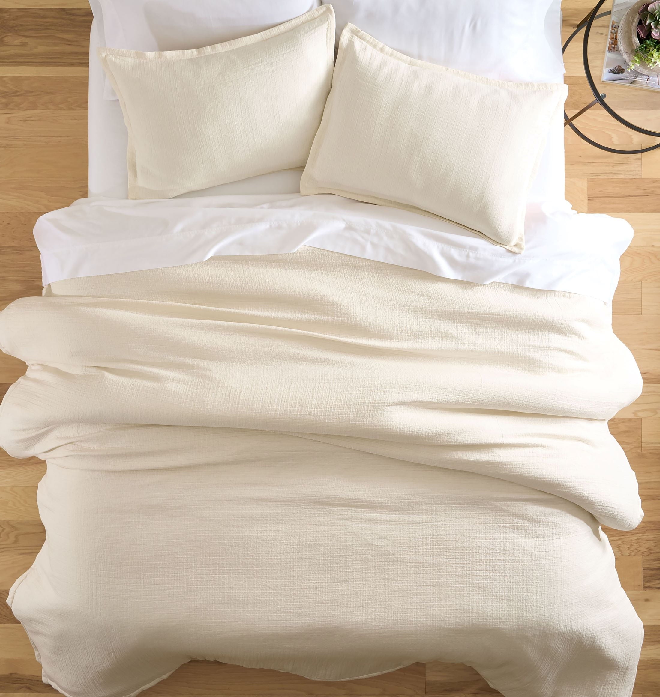 3-Piece Cream Gauze Comforter Set, Adult Full/Queen - Image 2
