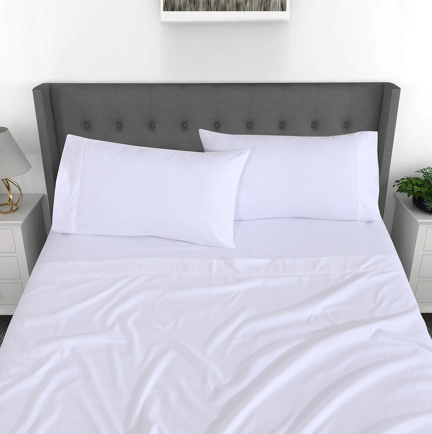 Set - Luxurious Silky Soft Microfiber Bedding - Cozy & Comfy - 15 inch Deep Pocket (Fits up to 17") Hotel Bed - 4 Pcs... - Image 6