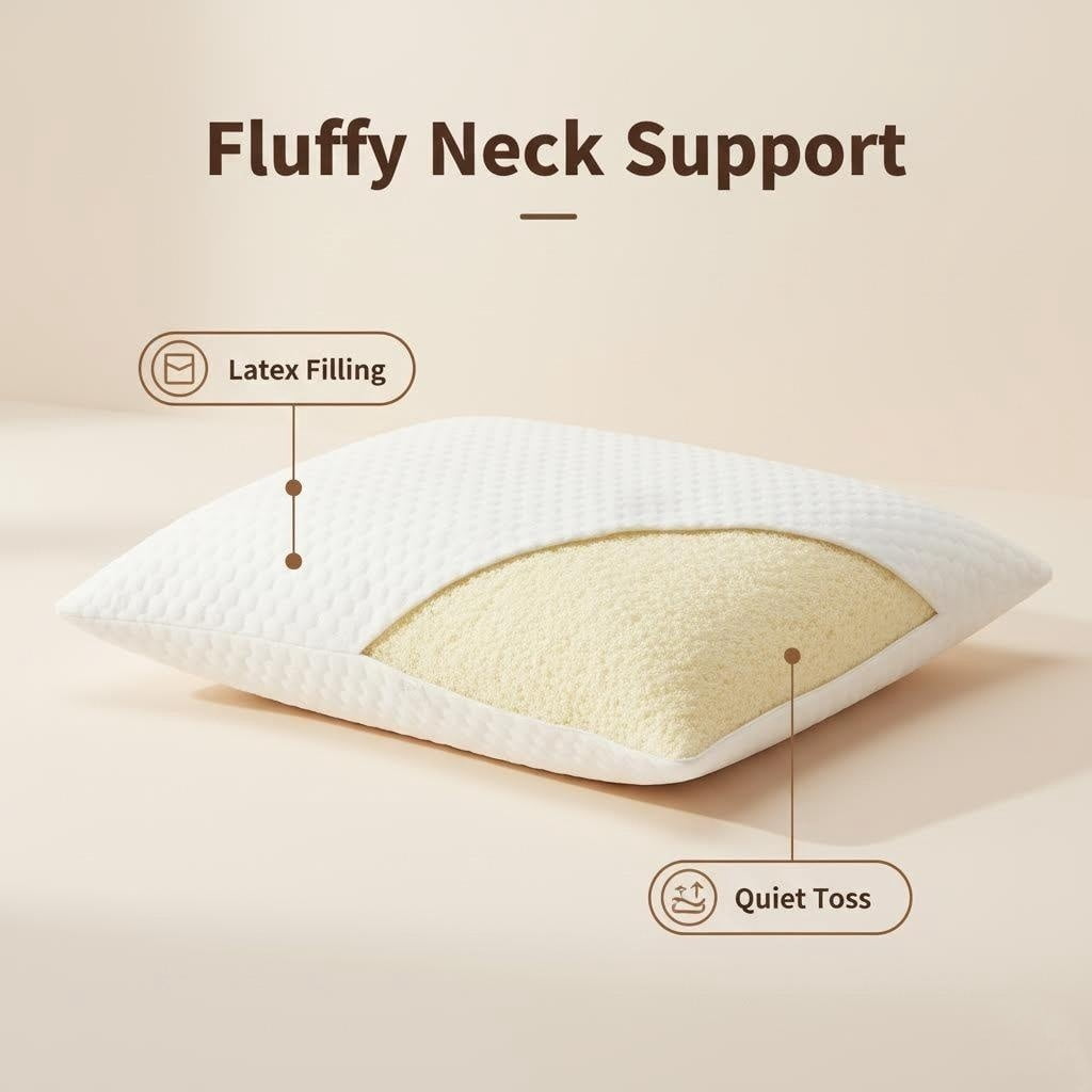 YV Queen Size Latex Pillow (2 Pack)  Shredded Natural Latex Cooling Bed Pillows for Side & Back Sleepers, Medium Firm Support, Breathable Hy - Image 2