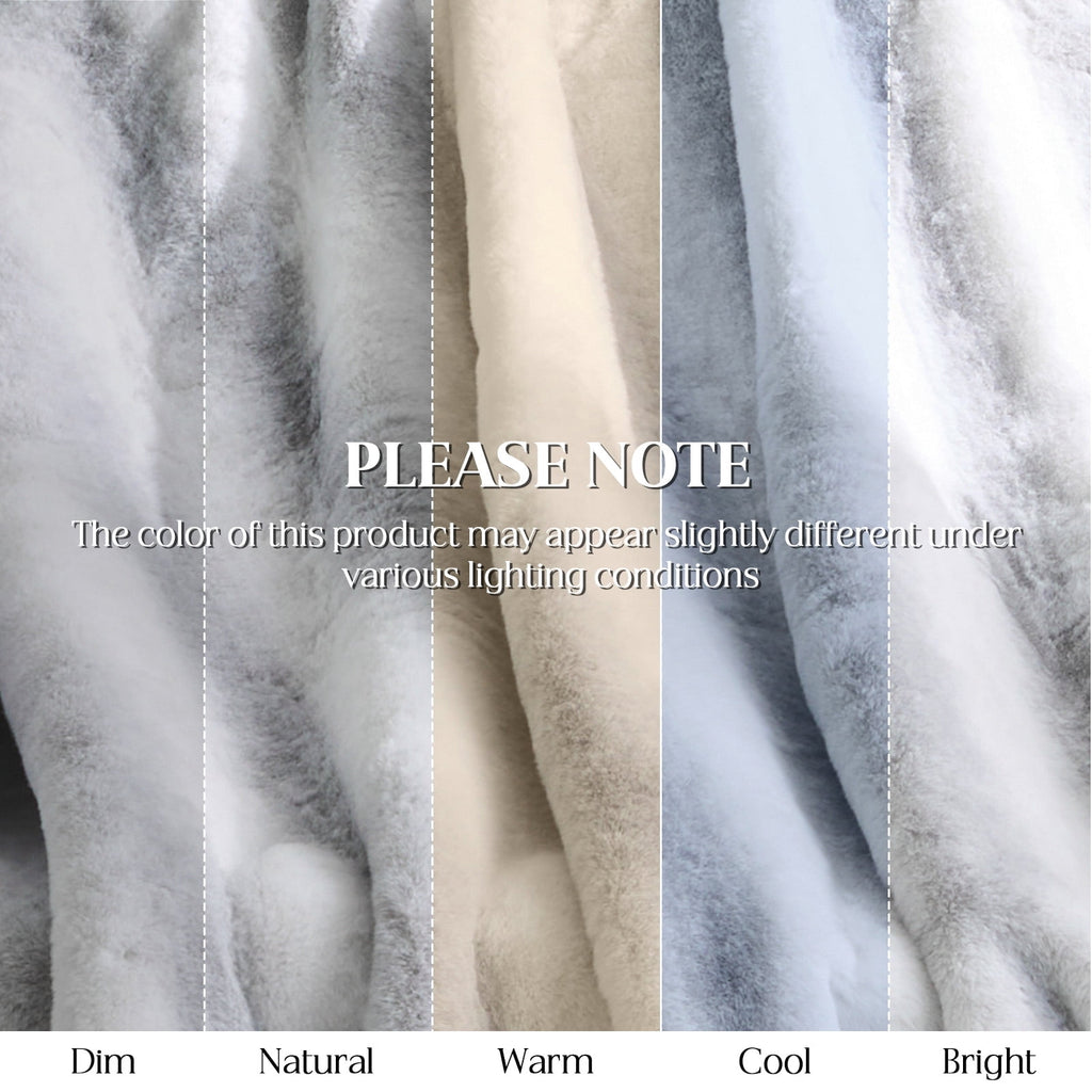 Luxury Faux Fur Throw Blanket for Bed Super Thick Warm Fuzzy Blankets for Bedroom Living Room, 60" x 80", White - Image 6