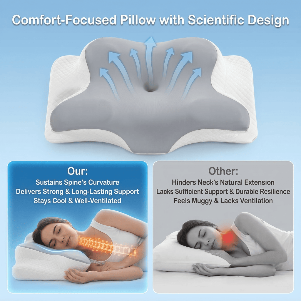 XAirClad Memory Foam Contour Pillows - Neck Pain Relief, Orthopedic Cervical, Breathable Washable Cover - Image 3