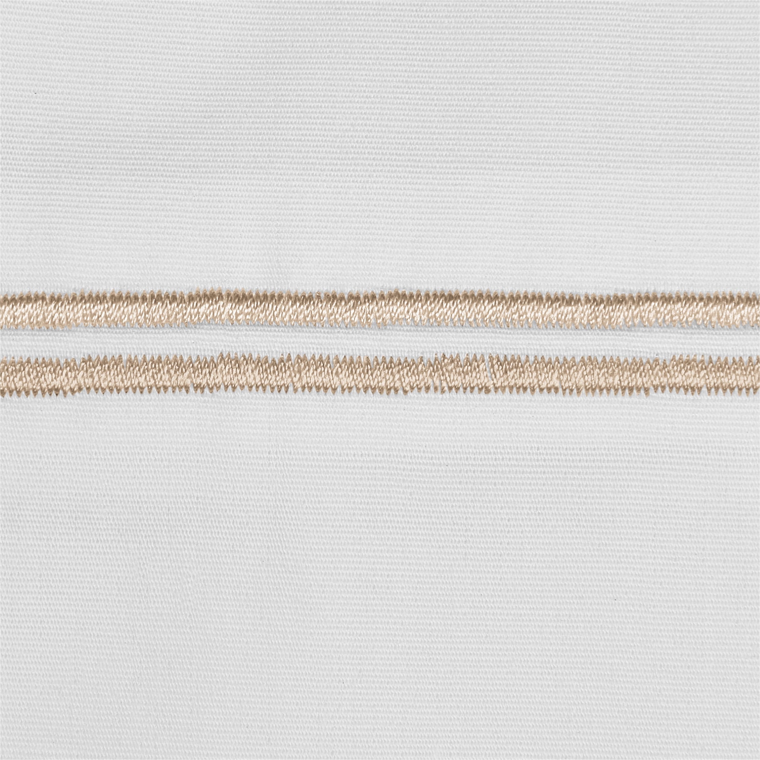 4-Piece 300 Thread Count White Pima Cotton Bed Sheet Set with Tan Hem, Full , Adult/Teen - Image 3