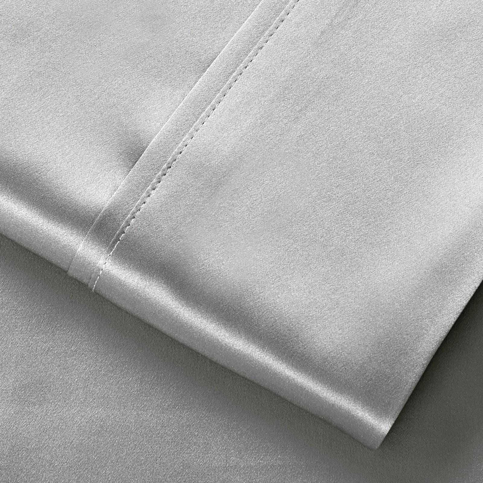 Luxury Satin Sheets Set Full Size Light Gray, 4-Piece Bedding Sets with Deep Pockets - Soft and Smooth Satin Bed Sheets for Ultra Comfort an - Image 2