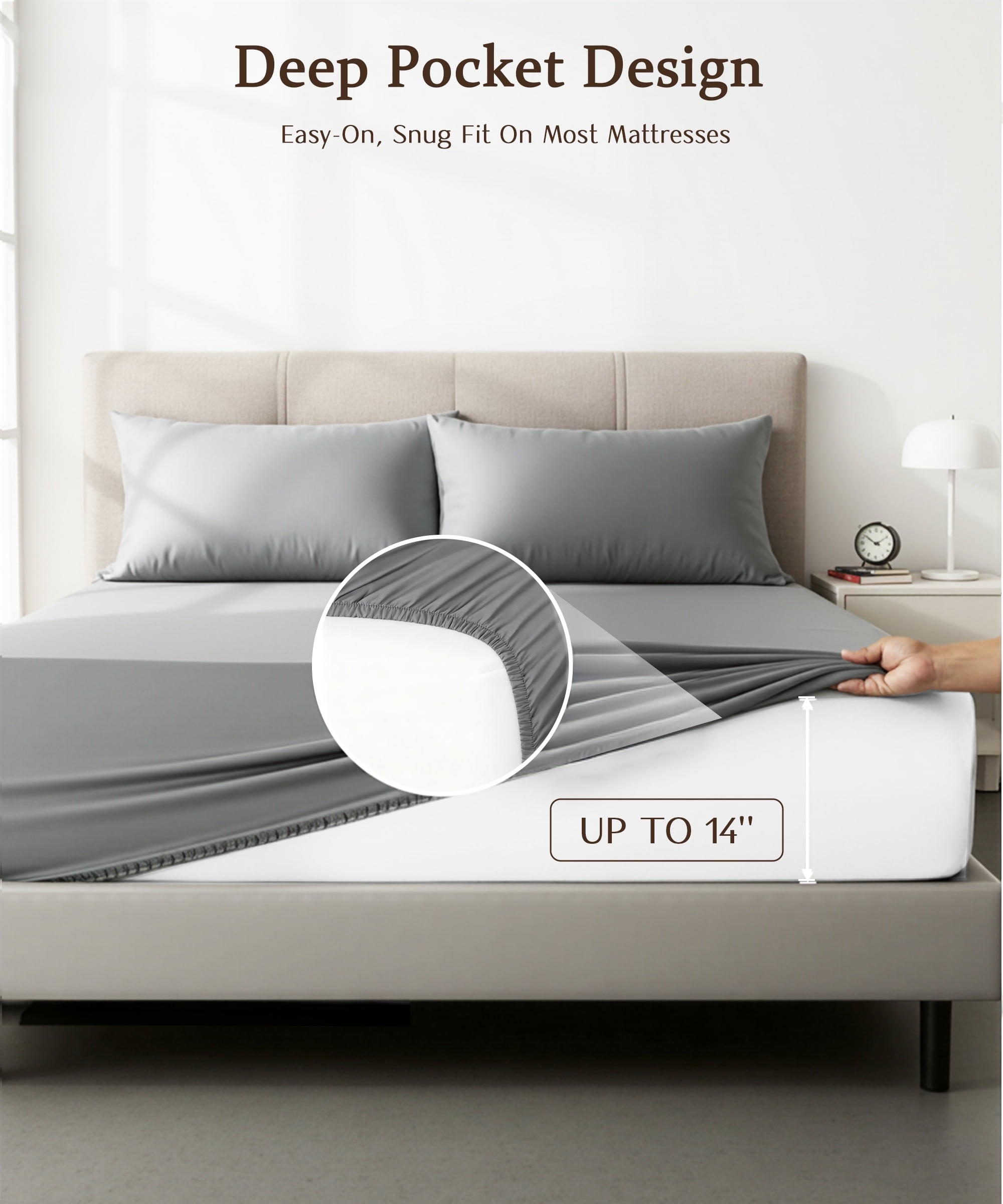 YGXNEWER Full Size 4 Piece Sheet Set, Comfy Breathable Cooling Bed Sheets Set, Hotel Luxury Bedding, Deep Pockets, Ultra-Soft, Wrinkle Free, - Image 6