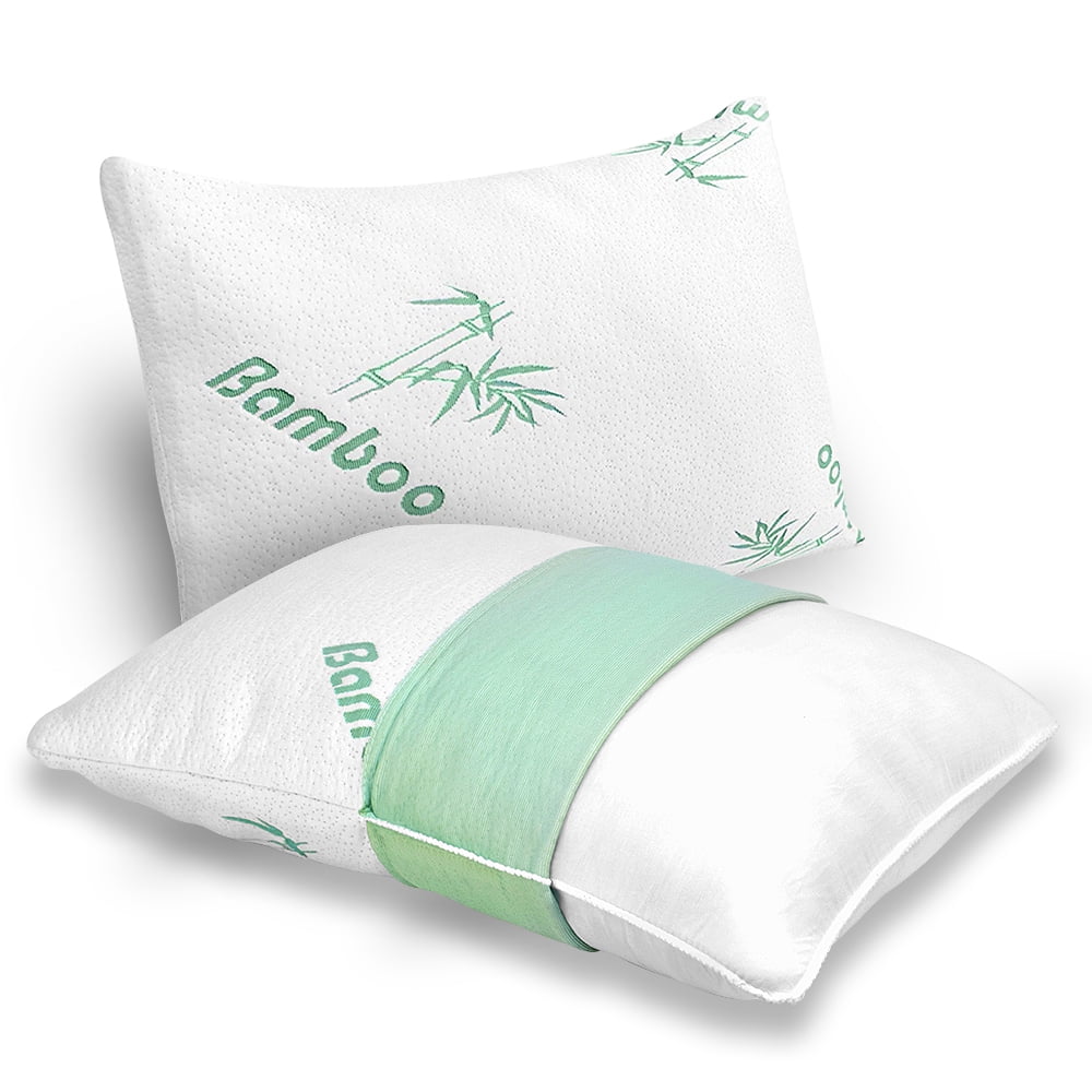 Memory Foam Pillows Queen Size Set of 2 - Cooling Bed Pillows for Sleeping - Back, Stomach, Side Sleeper Soft, Comfy Cool Shredded - 2 Pack, - Image 3