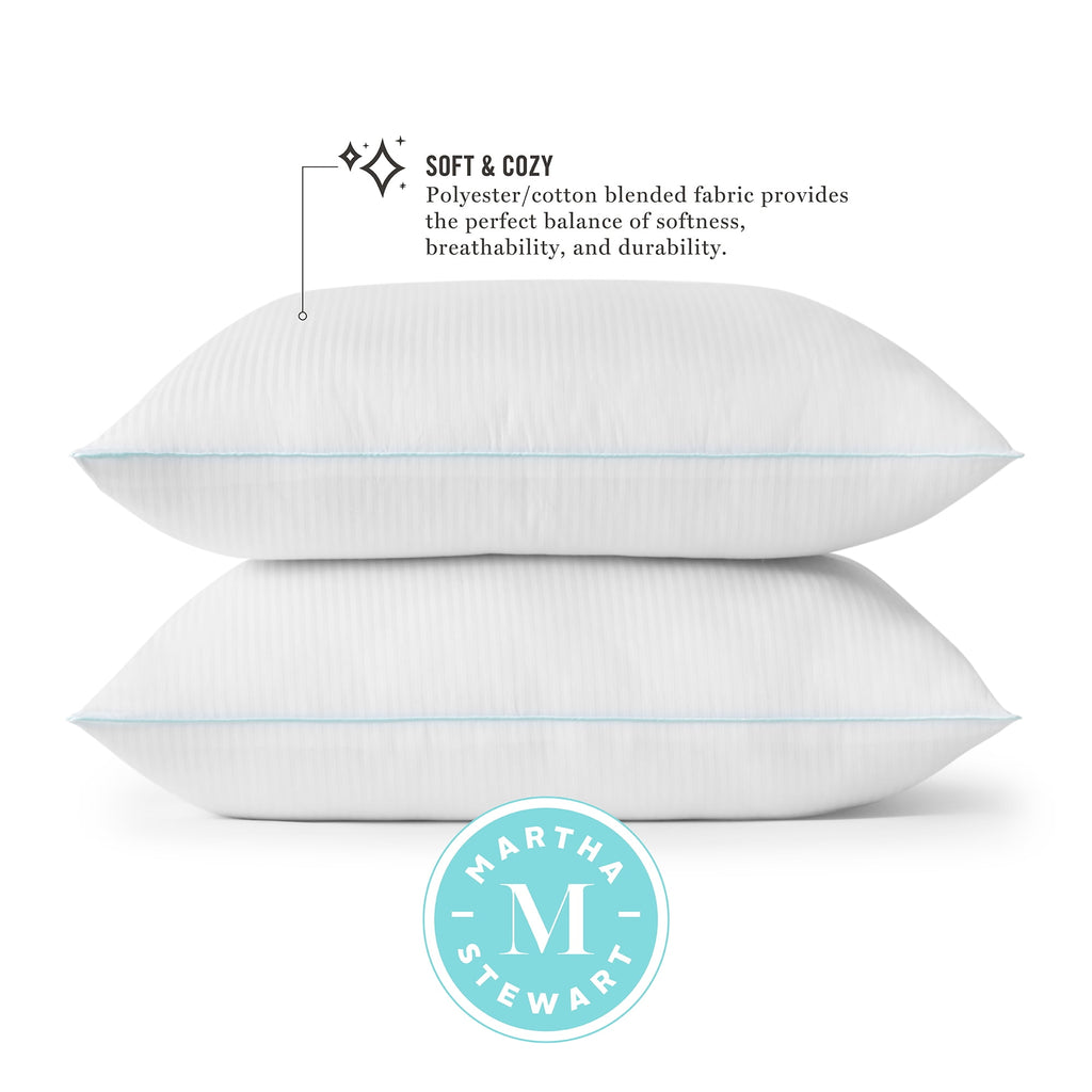 Classic Stripe Bed Pillows Standard / Queen Size Set Of 2, Enhanced Loft Plush Pillow for All Sleep Positions, 20" x ... - Image 6