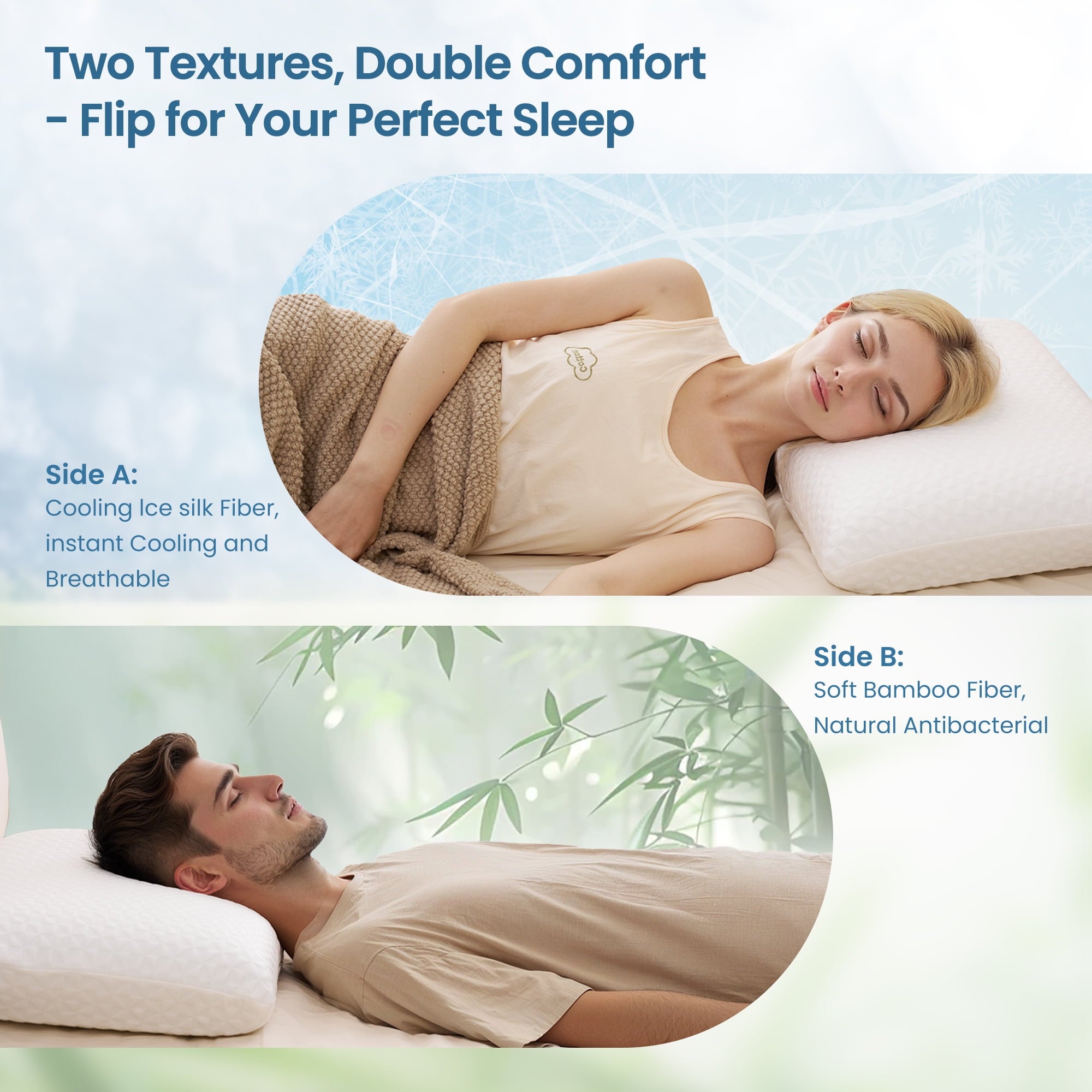 Gel Memory Foam Pillow for Bed, Adjustable Height Bed Pillow with 0.8" Removable Insert, Ergonomic Neck Support for S... - Image 2