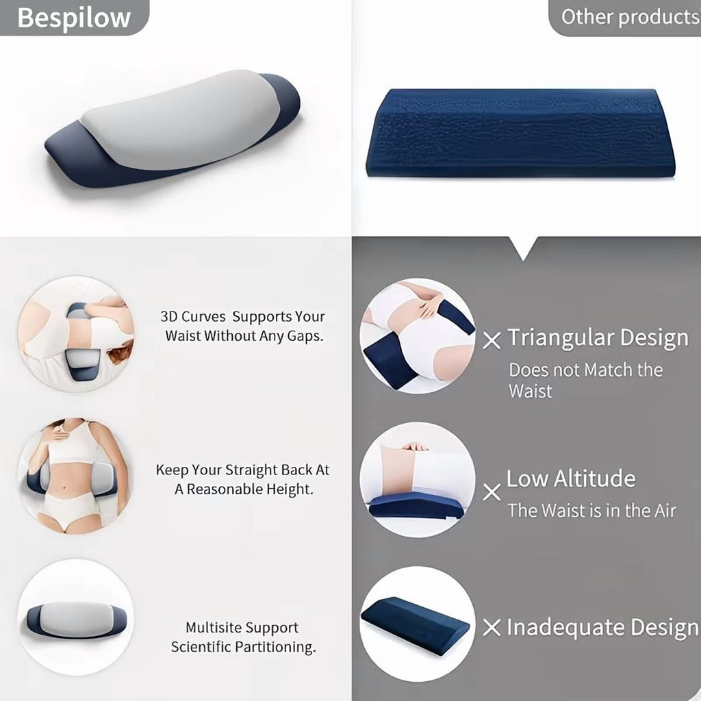 Lumbar Support Pillow for Bed, Memory Foam Ergonomic Lower Back Support Waist Pillow for Side Back and Stomach Sleepe... - Image 4