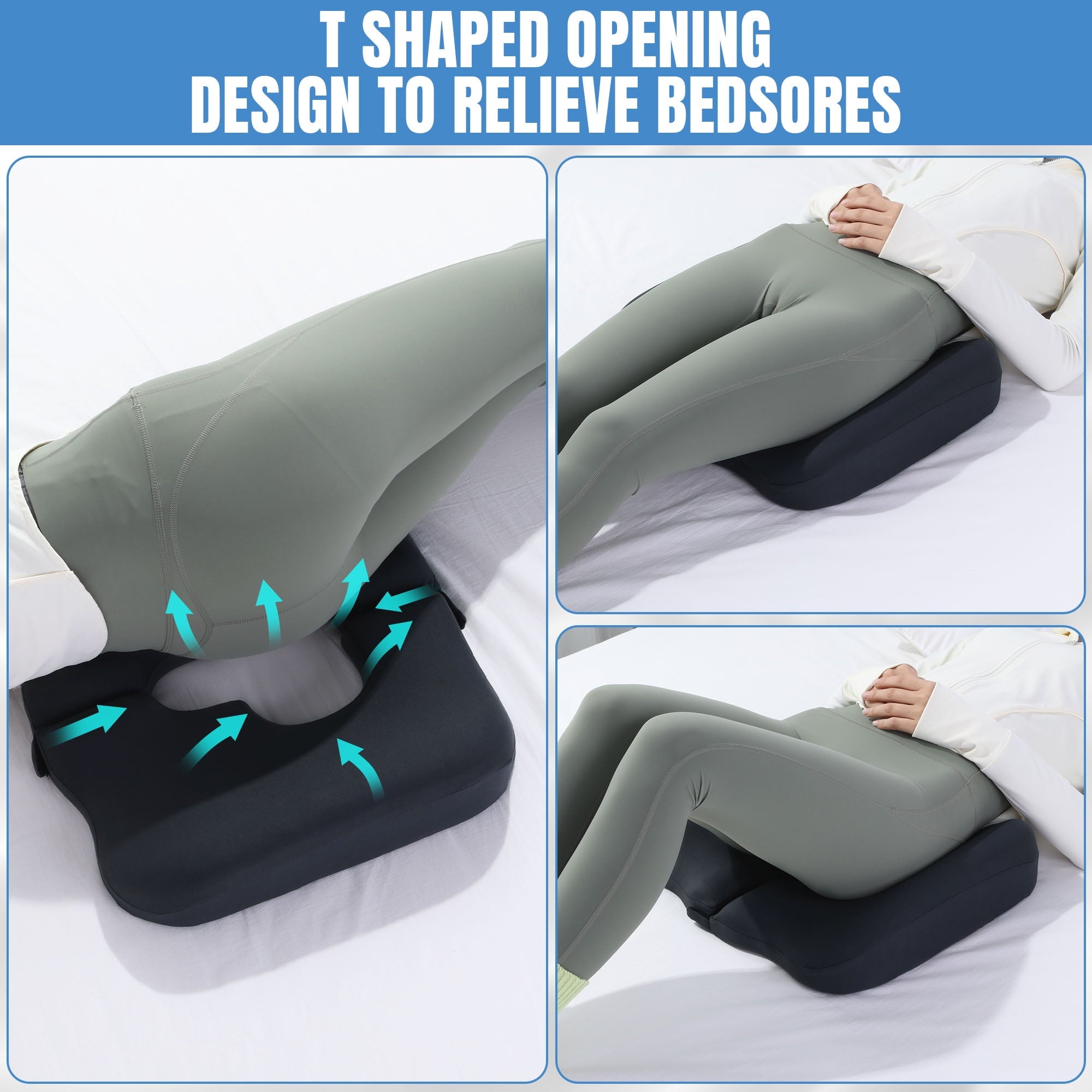 Memory Foam Bed Sore Cushions for Butt, Bedsore Pressure Relief Pillow for Sleeping and Sitting,Cushion for Bed Sores... - Image 5