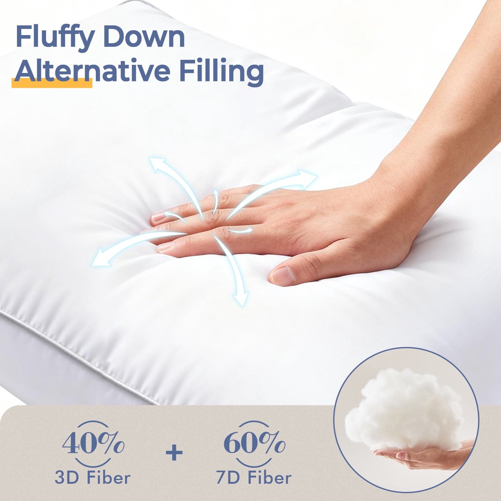 Pillows Queen Size Set of 2, Bed Pillows for Side and Back Sleepers, Soft Down Alternative Pillows, Hotel Quality and... - Image 4