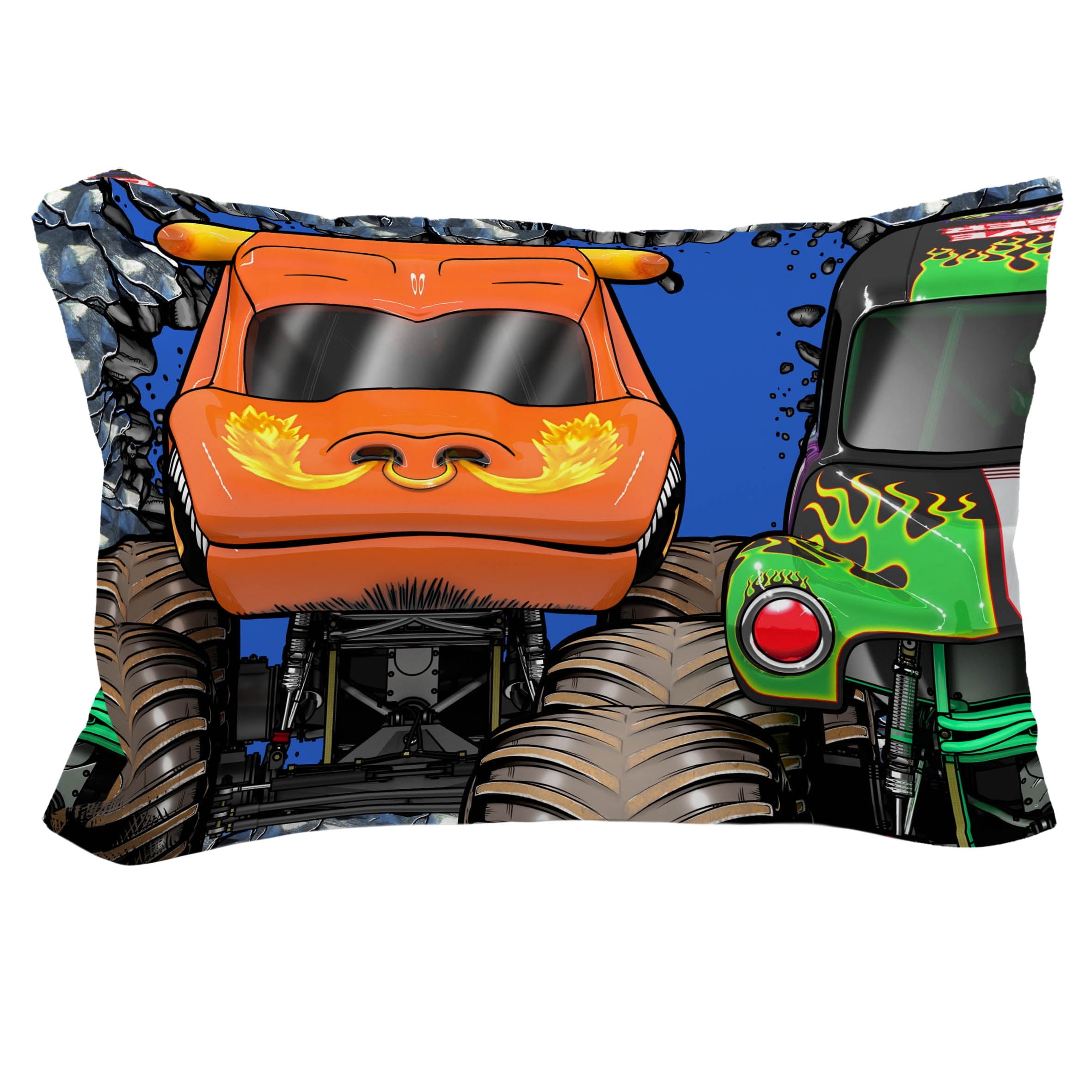 Monster Jam Smash & Mash Kids Multicolor 2 Piece Reversible Comforter and Pillowcase Bedding Set, Twin/Full - Image 3