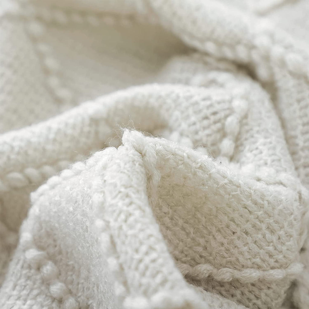 Bourina Rhombus Beige Throw Blanket, Soft and Lightweight, 50"x 60" - Image 2