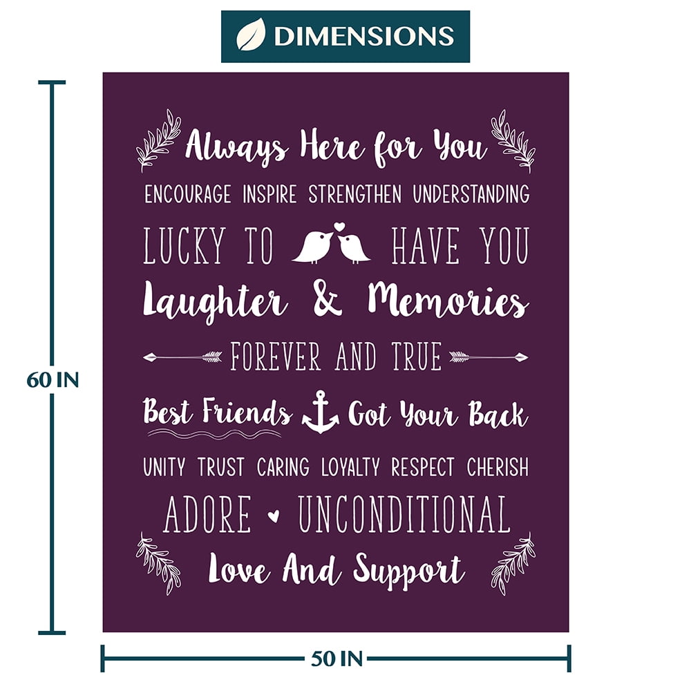 PAVILIA Best Friend Blanket, Friendship Gifts for Women Birthday Soul Sister Long Distance Bestie, Soft Cozy Fleece Throw Blanket with Senti - Image 3