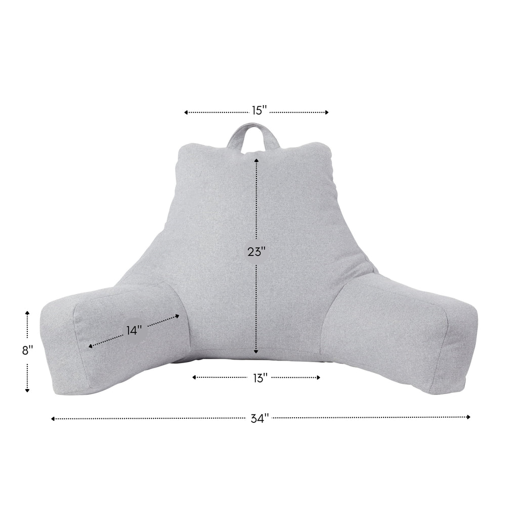 Jumbo Cement Gray Polyester Bed Rest Pillow - Image 3