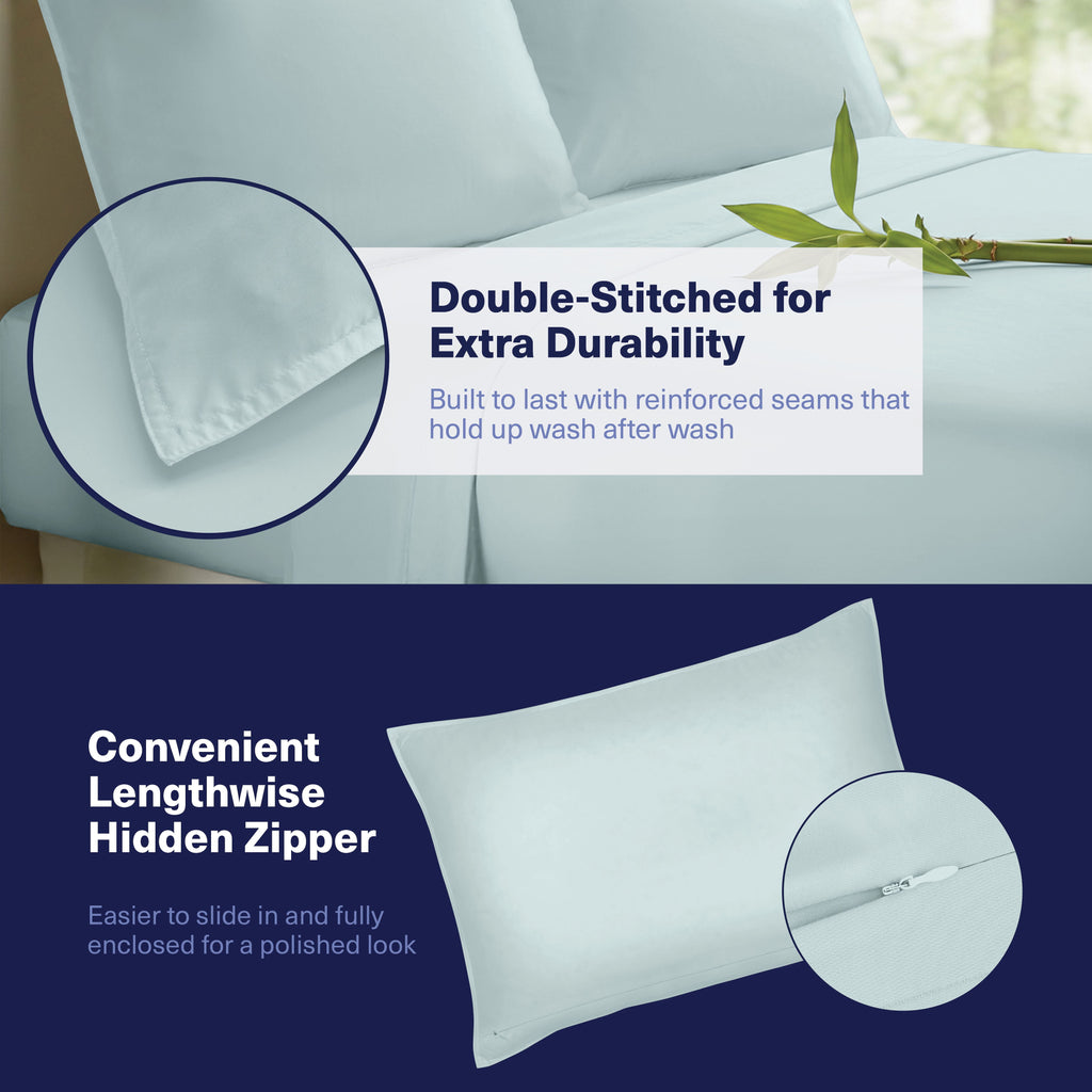 Kickoff Viscose Bamboo Sheets Twin Size 3-pc 100% Organic Bamboo Viscose Bed Cooling Sheets Twin Size Set Cool Bedding for hot sleepers shee - Image 6