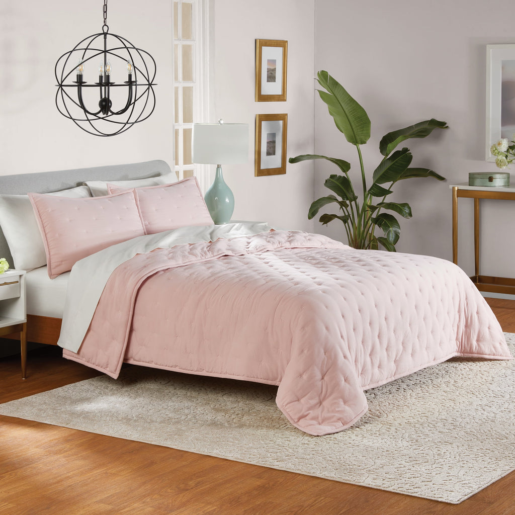 Full/Queen Comforter Set, Super Soft & Embroidered, 3-Piece, Pink - Image 6
