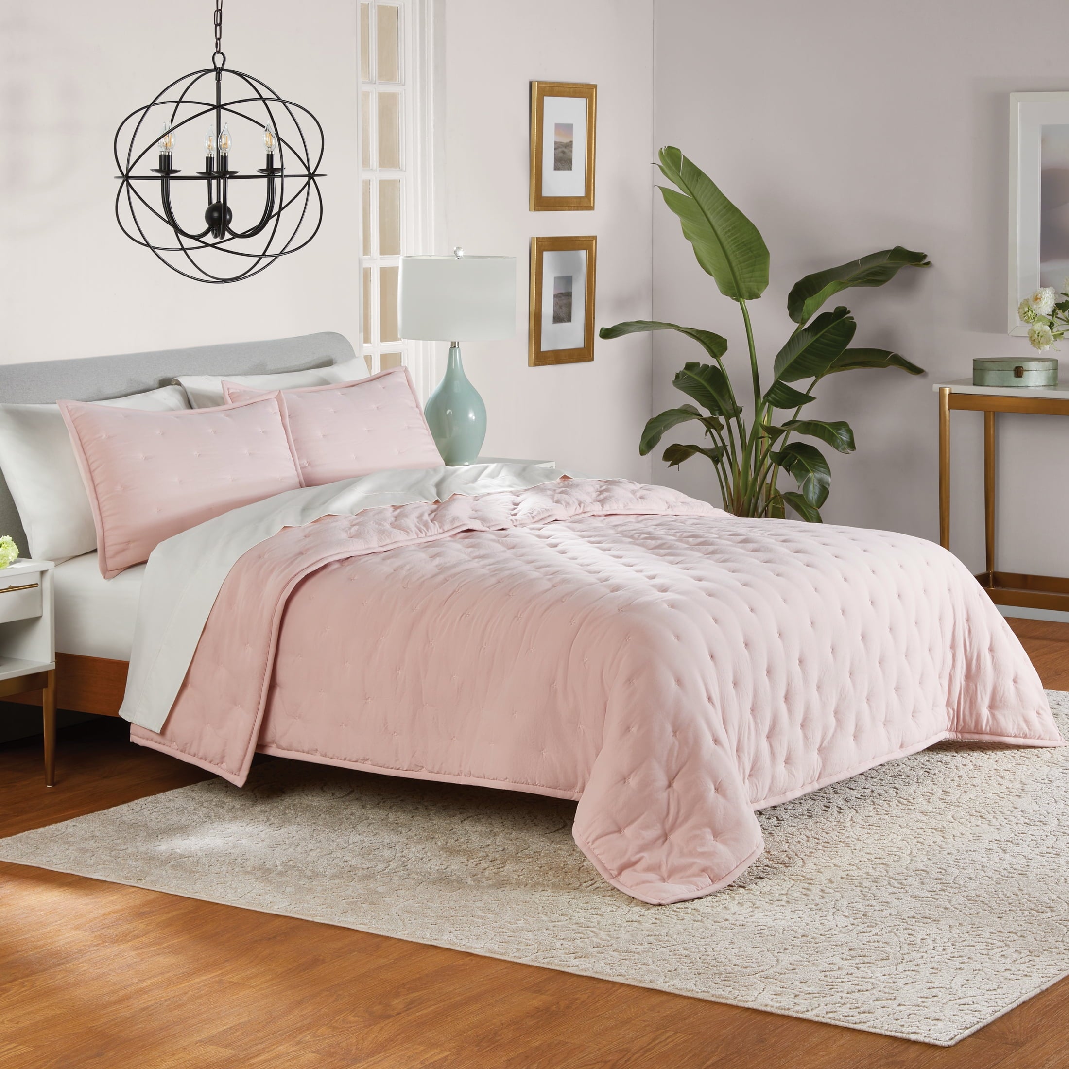 Full/Queen Comforter Set, Super Soft & Embroidered, 3-Piece, Pink - Image 6