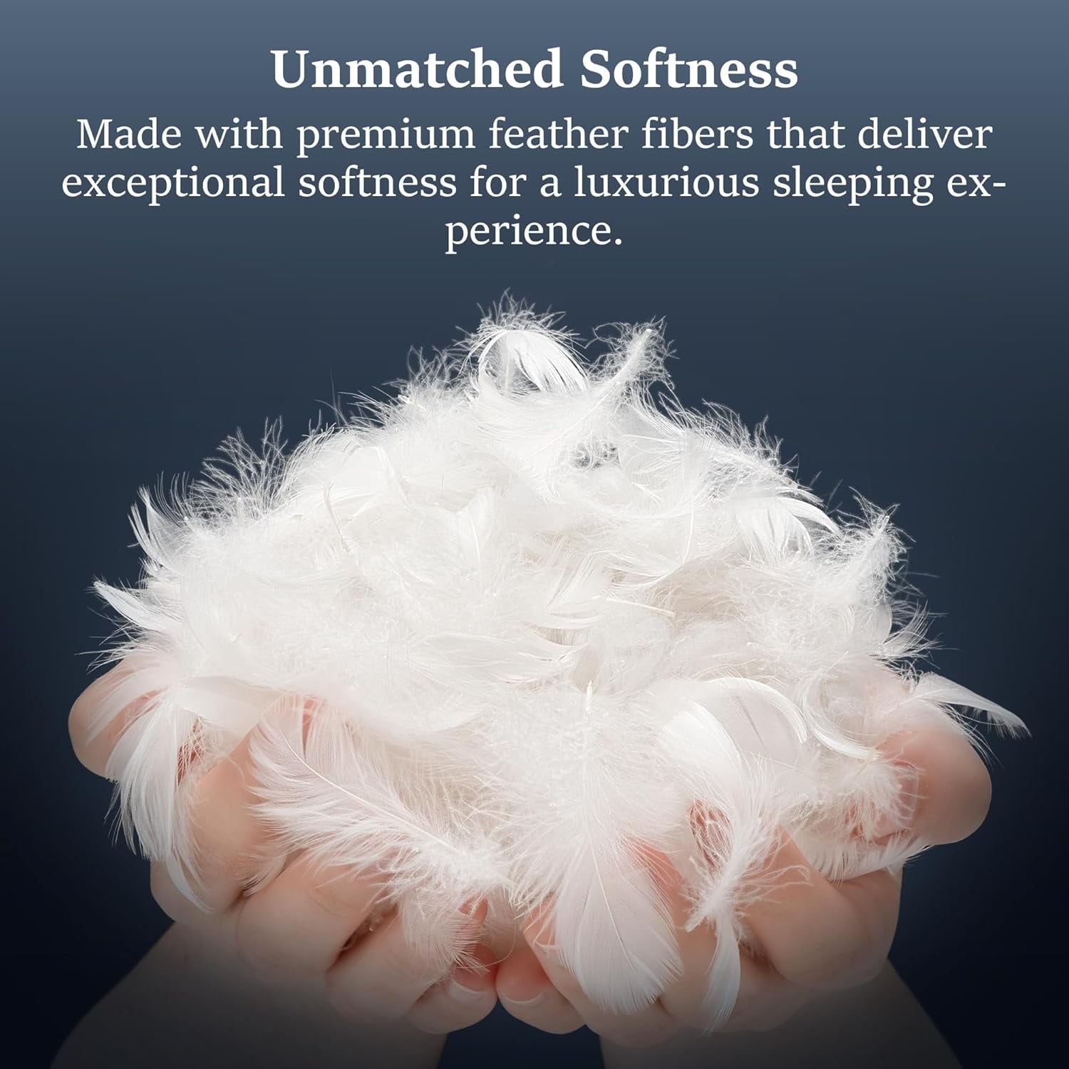FAPO Goose Feather Pillows Queen Size Set of 2, Hotel Down Bed Pillow for Sleeping,Soft 600 TC Cotton Cover - Image 4