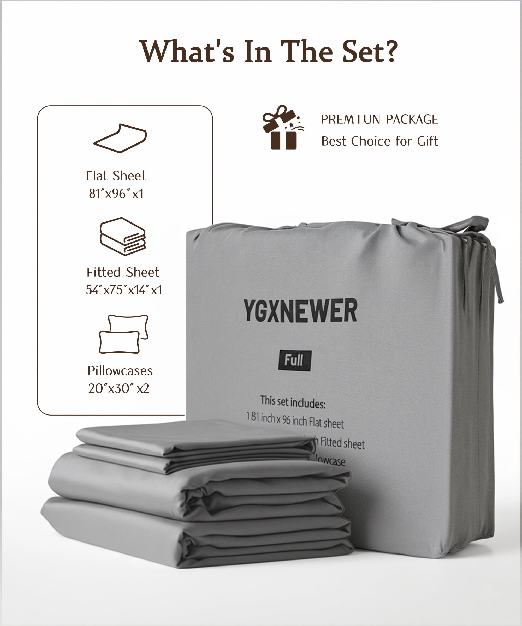 YGXNEWER Full Size 4 Piece Sheet Set, Comfy Breathable Cooling Bed Sheets Set, Hotel Luxury Bedding, Deep Pockets, Ultra-Soft, Wrinkle Free, - Image 2