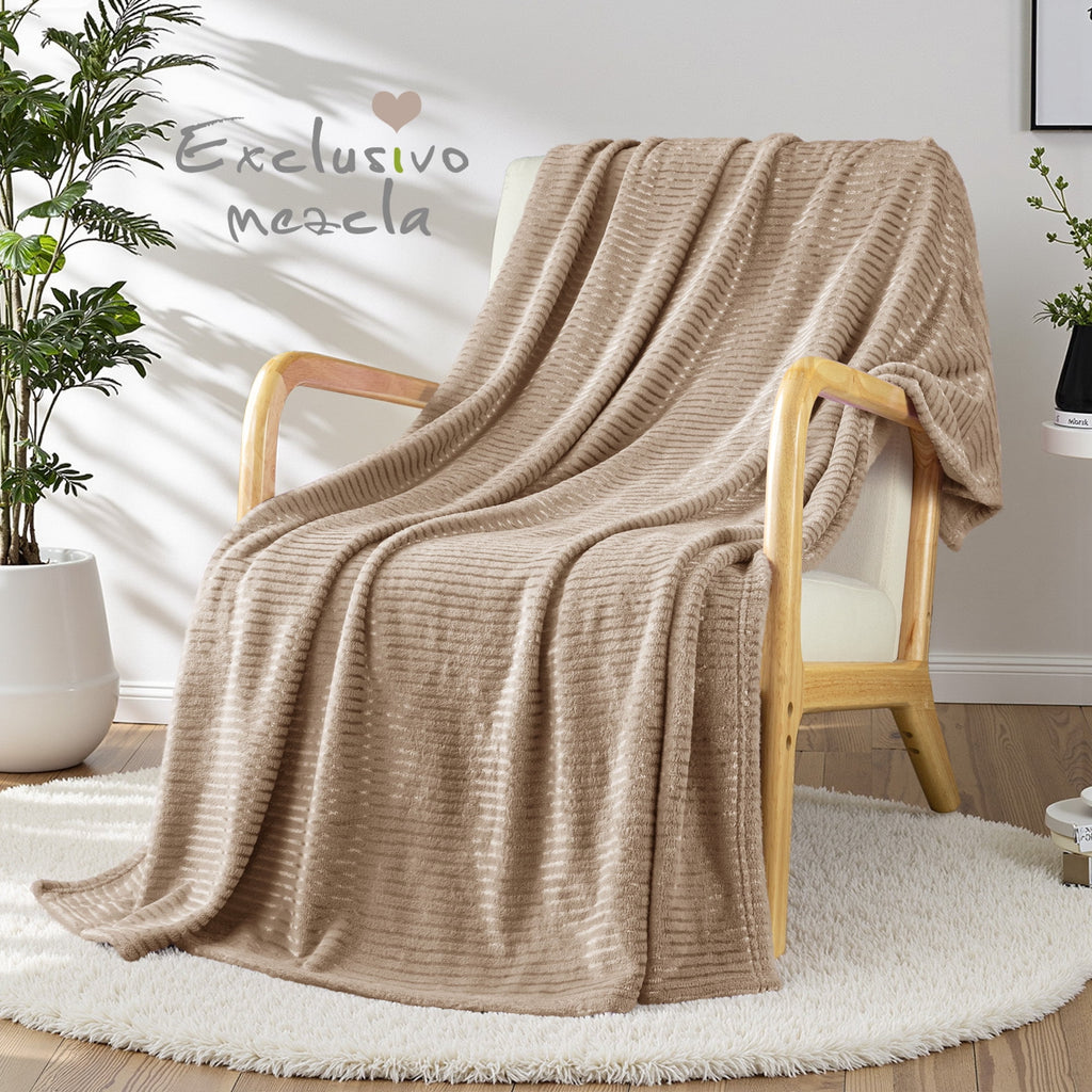 Exclusivo Mezcla Soft Throw Blanket, 50"x60", Camel - Image 2