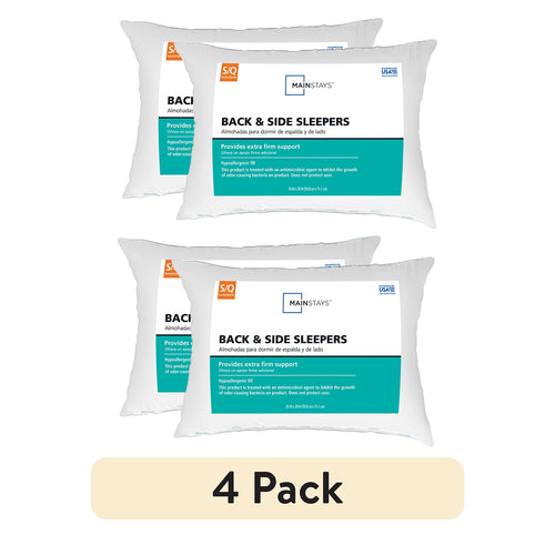 (2 pack) Mainstays Back & Side Sleeper Bed Pillow, Standard/Queen - Extra Firm Support (4 Pack) - Image 2