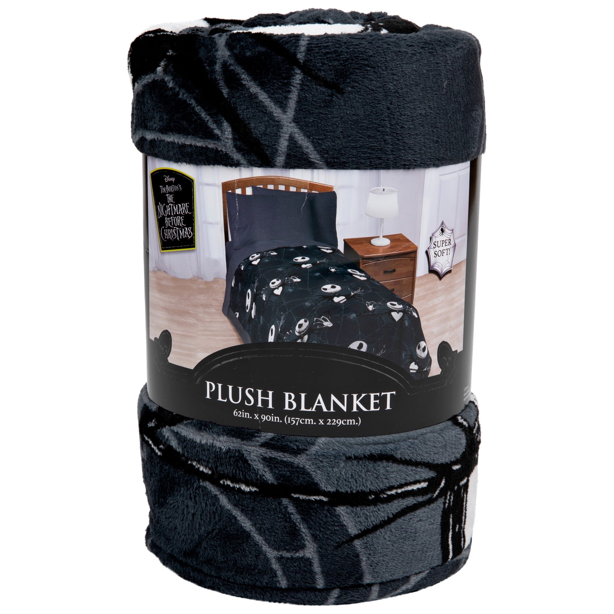Nightmare Before Christmas Jack Skellington 62x90 Plush Throw Blanket, 100% Polyester - Image 3