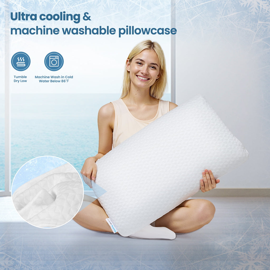 Gel Memory Foam Pillow for Bed, Adjustable Height Bed Pillow with 0.8" Removable Insert, Ergonomic Neck Support for S... - Image 6