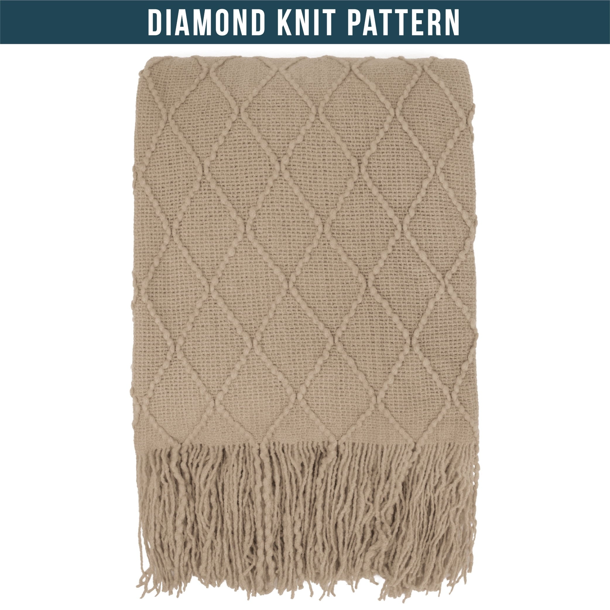 Tan Taupe Knit Throw Blanket for Couch Bed, Soft Knitted Farmhouse Sofa Throw for Living Room, Lightweight Decorative... - Image 5