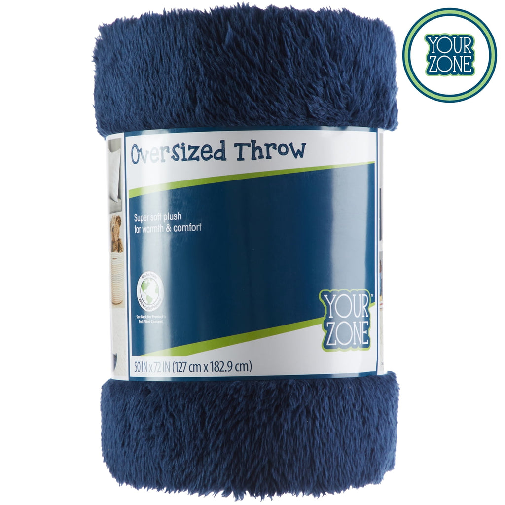 Soft, Navy Blue, Oversized, Fuzzy, Throw Blanket for Kids, 72 x 50 inches - Image 3