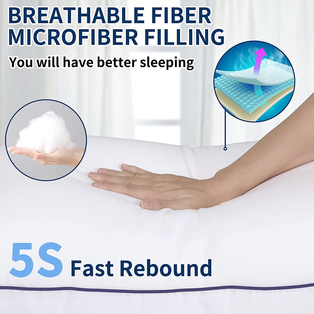 SORMAG Bed Pillows for Sleeping Queen Size 20" x 30" Hypoallergenic Pillow for Side and Back Sleeper Soft Supportive Hotel Collection Pillow - Image 2