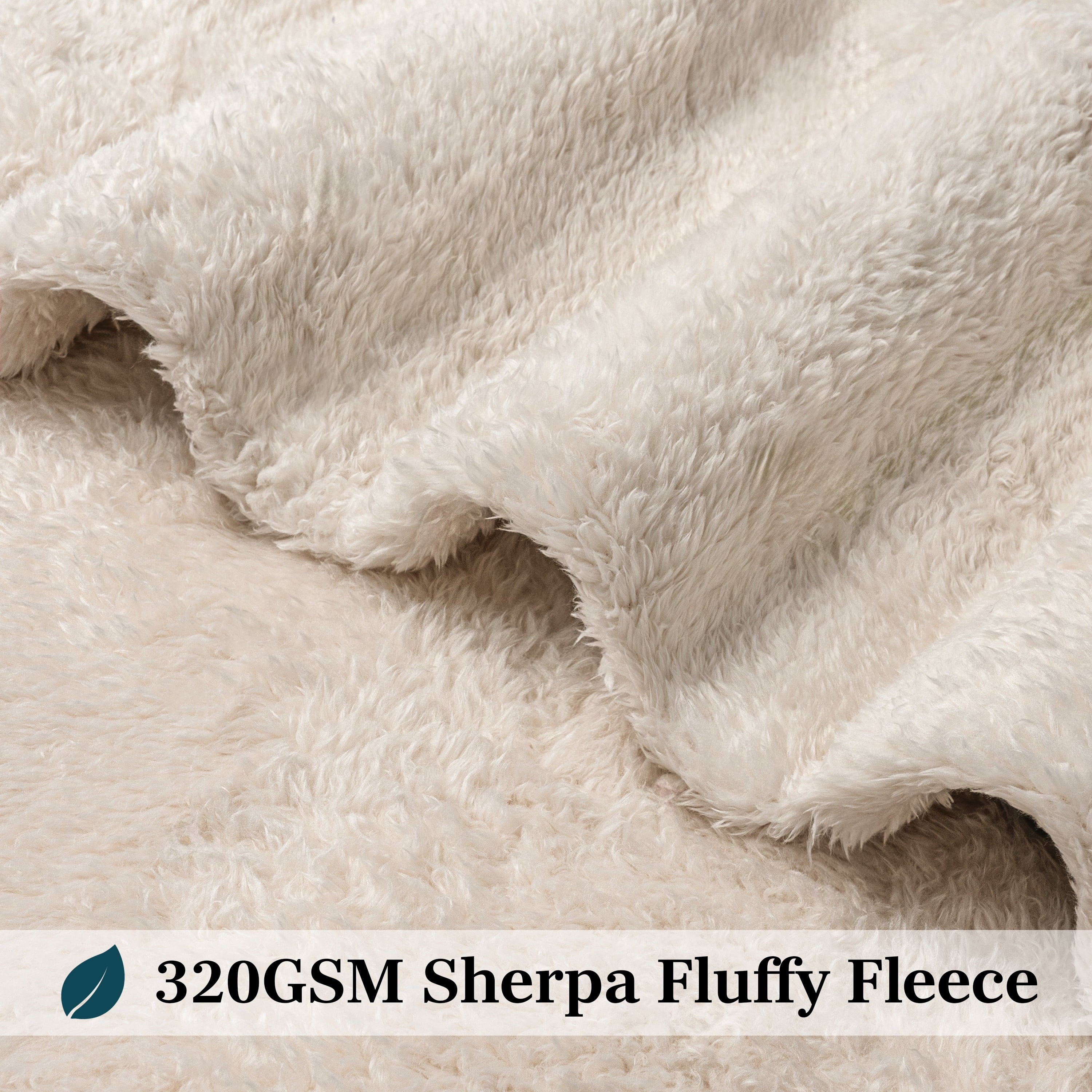 Sherpa Throw Blanket For Couch Sofa, Cream Beige Fluffy Warm Plush Blanket for Bed, Cozy Super Soft Lightweight Throw... - Image 4