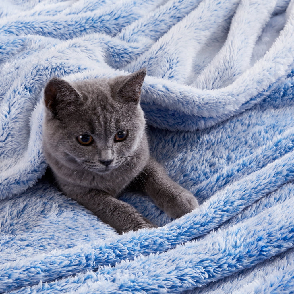 Plush Fuzzy Large Fleece Throw Blanket (50" x 70", Mixed Cobalt Blue)- Soft, Warm and Lightweight - Image 6