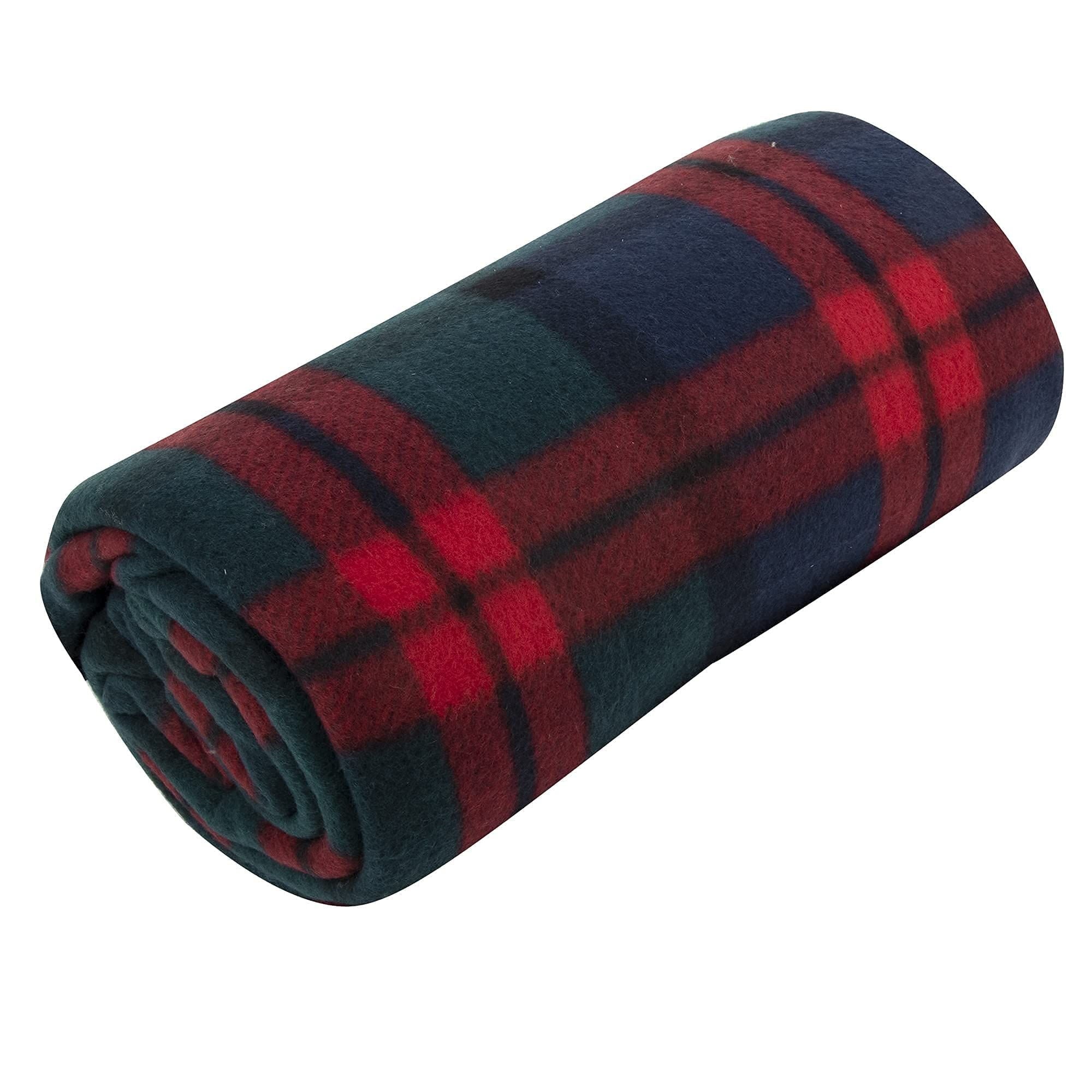 Single Plaid Color 60"L x 50"W Fleece Throw Blanket for Fall, Winter, Spring, Summer, Men, Women, Children & Pets in Red & Green Plaid - Image 4