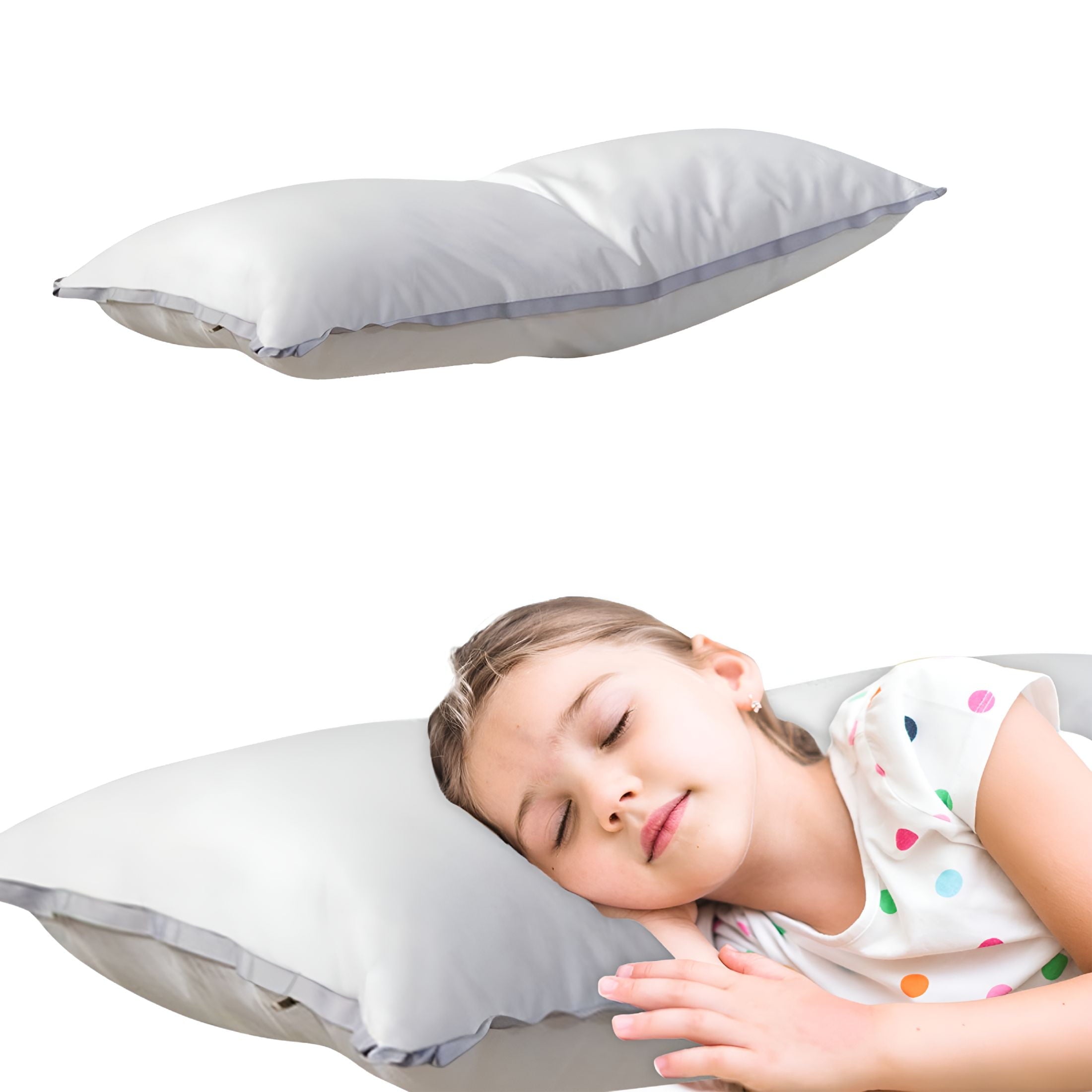 Flat Soft Thin Pillows Queen Size Bed Pillow Hotel Pillows with Down Alternative Fill for Side Back Stomach Sleepers,... - Image 2