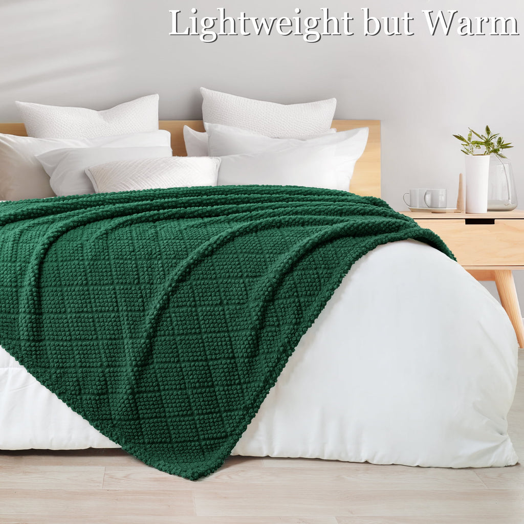 Fuzzy Fleece Throw Blanket for Couch, Bed, Soft Fluffy Jacquard Waffle Blankets for All Season, Lightweight and Warm,... - Image 5