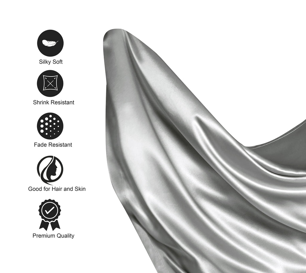 Luxury Satin Sheets Set Full Size Light Gray, 4-Piece Bedding Sets with Deep Pockets - Soft and Smooth Satin Bed Sheets for Ultra Comfort an - Image 3