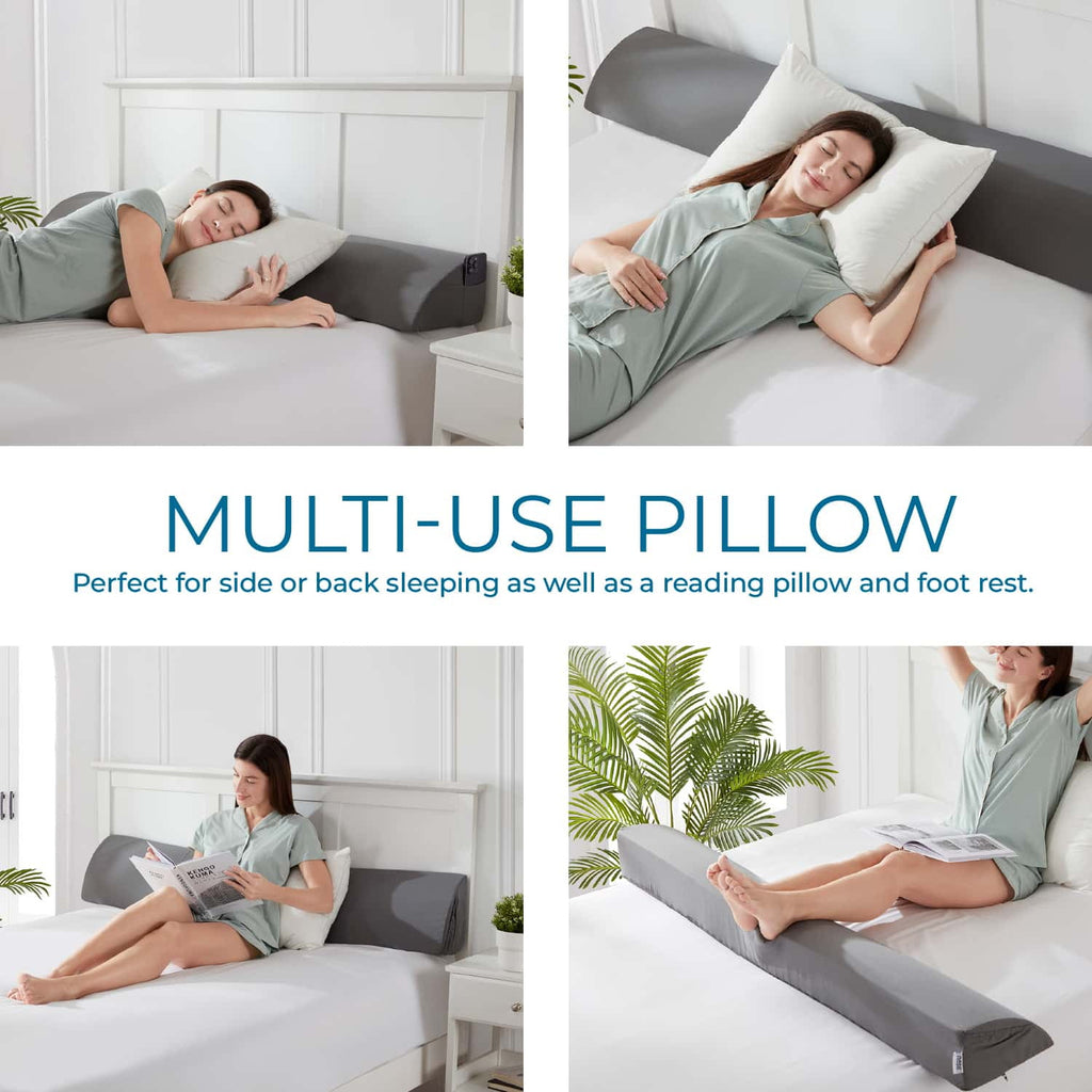 Bed Wedge Pillow for Headboard, Mattress Gap Filler Headboard Pillow, Queen Size - Image 2