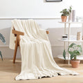Throw Blanket for Couch, Ultra Soft Cream White Throws for Travel Camping Sofa Bed, Lightweight Cozy Bed Blanket for All Seasons, Decor & Gi